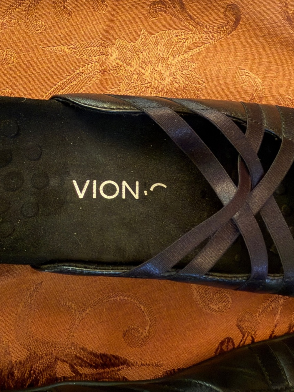 Vionic Claire Black Slip On Leather Flat Mule Size 9 - Picture 6 of 15
